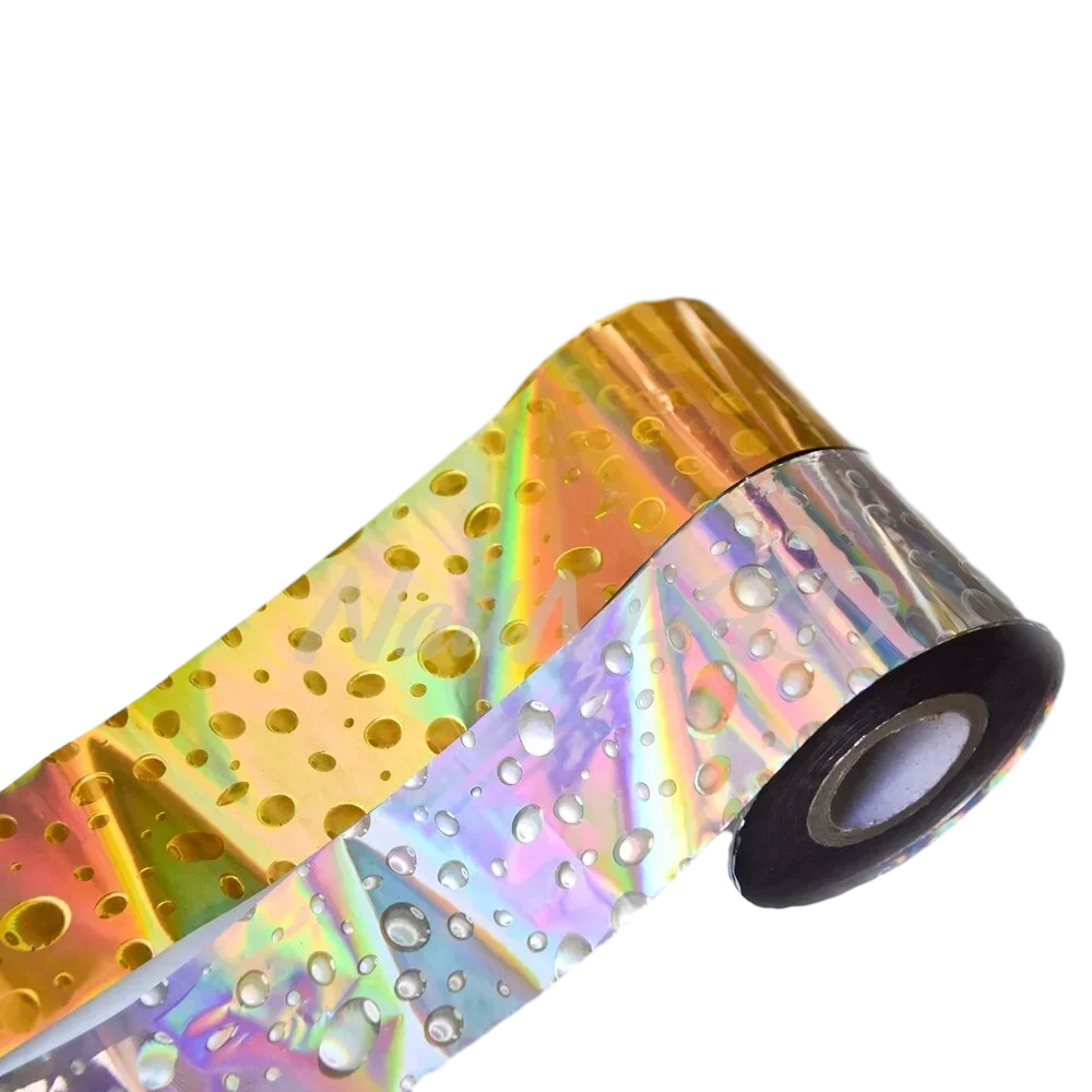 

4cm X120meters Laser Silver Transfer Foils Hot Stamping Foil For Fishing Lure DIY Fishing Skin Material Laser Foil Waterdrop