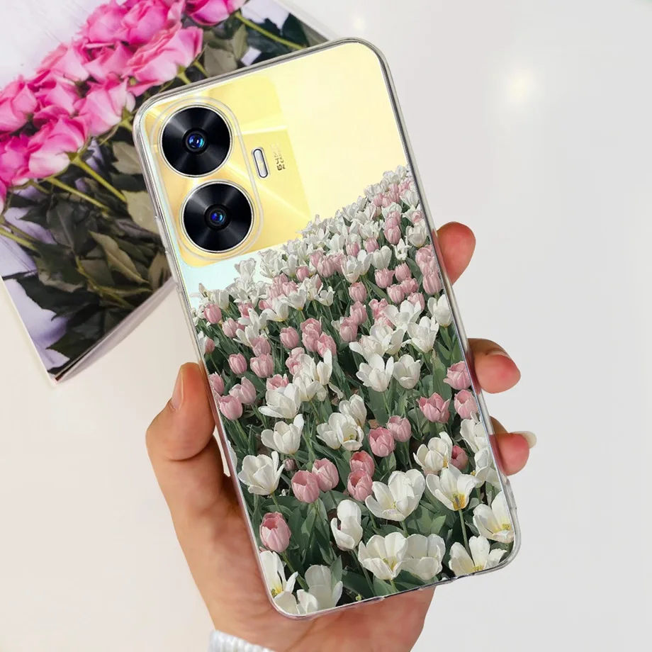 For Realme C55 Case Luxury Silicone Soft Phone Back Cover Cases For OPPO Realme C55 Funda Women Fashion RealmeC55 RMX3710 Capa