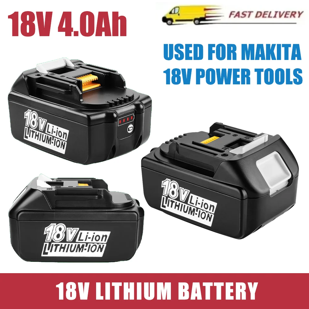 

18V 4.0Ah Battery for Makita Rechargeable 18650 Lithium Ion Replacement BL1860B BL1860 BL1850 LXT400 BL1830 Power Tool Battery