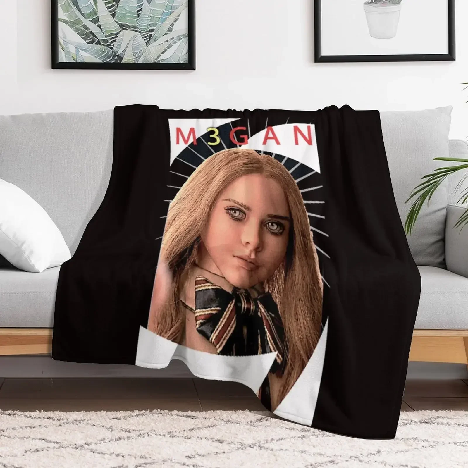 

M3GAN MEGAN MOVIE DOLL Throw Blanket Sofa Cute Hairy Blankets