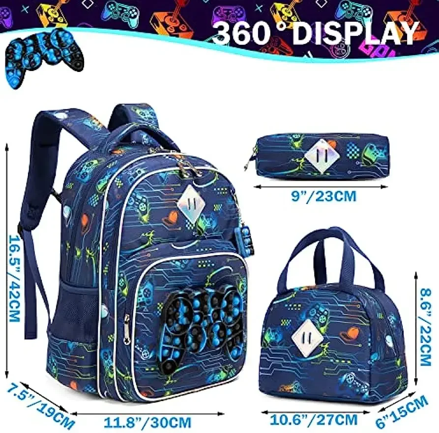 Rucksack für Jungen Schult asche mit Brotdose für Grundschule Kindergarten Kinder Rucksack Set für Jungen Schul rucksack