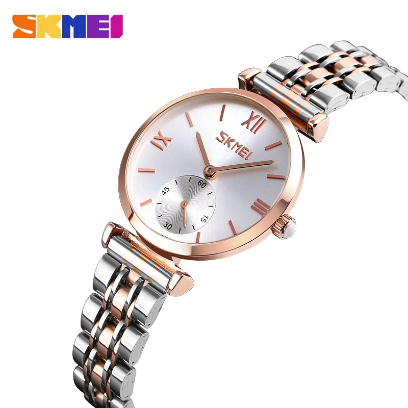 Skmei Fashion Elegant Two-Pin Half Couple Quartz Watch Thin Dial All-Match Steel Belt Business Watch
