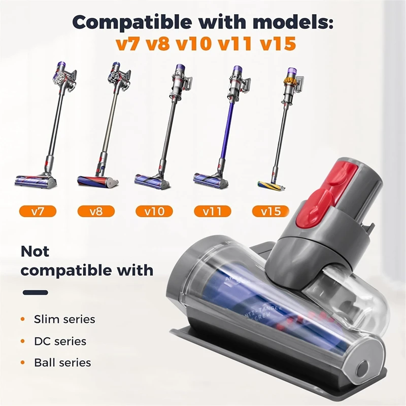 فرشاة إزالة الغبار الكهربائية ، Dyson V7 ، V8 ، V10 ، V11 ، V15 ، أداة صغيرة بمحركات ، رأس فرشاة