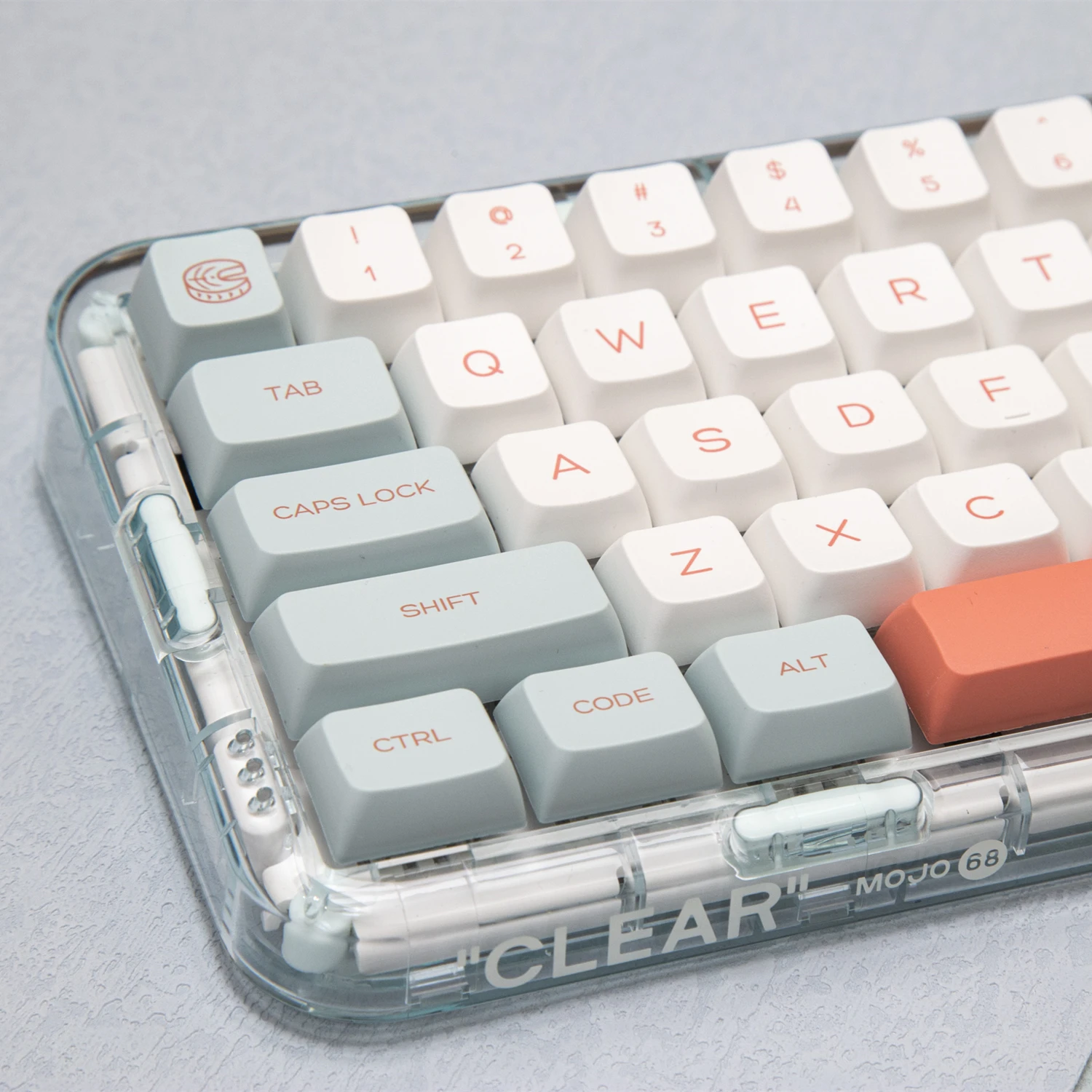 

Salmon themed keycaps 135 Keys MDA Profile PBT Dye Sublimation Keycaps for MX Switch Fits 61 64 68 87 96 104 Mechanical Keyboard