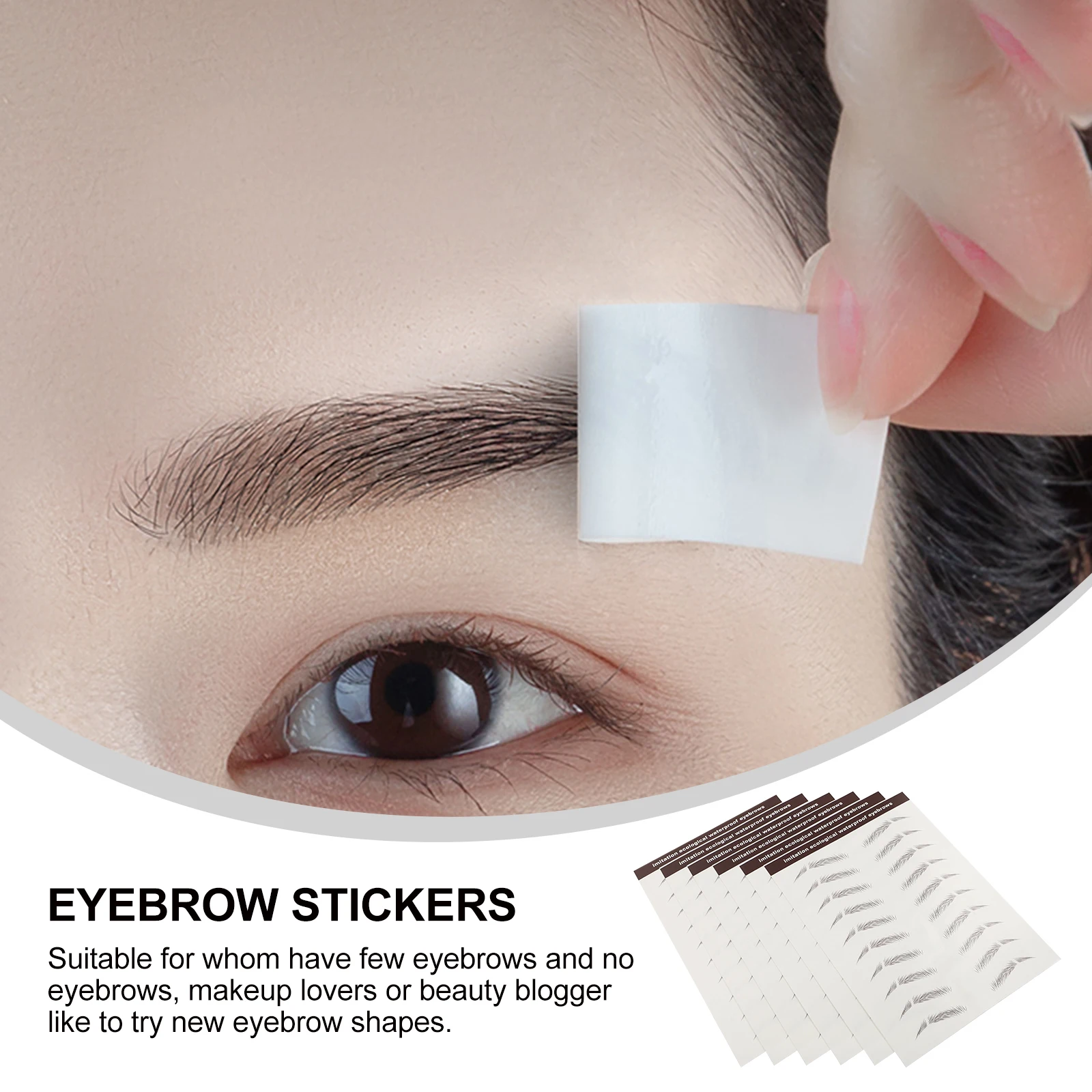 

6pcs Eyebrow Stickers Artificial Water Transfer Paper Makeup False Brows Cosmetics 3D Hair Like Stick On Seamless Blend Natural