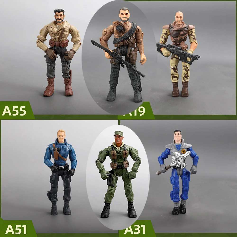 ViiKONDO 1/18 Lanard Corps Elite 3.75'' Gi Joe 액션 피규어 특수 부대 입상 전사 SWAT 인형 일부 유연한 관절 포함