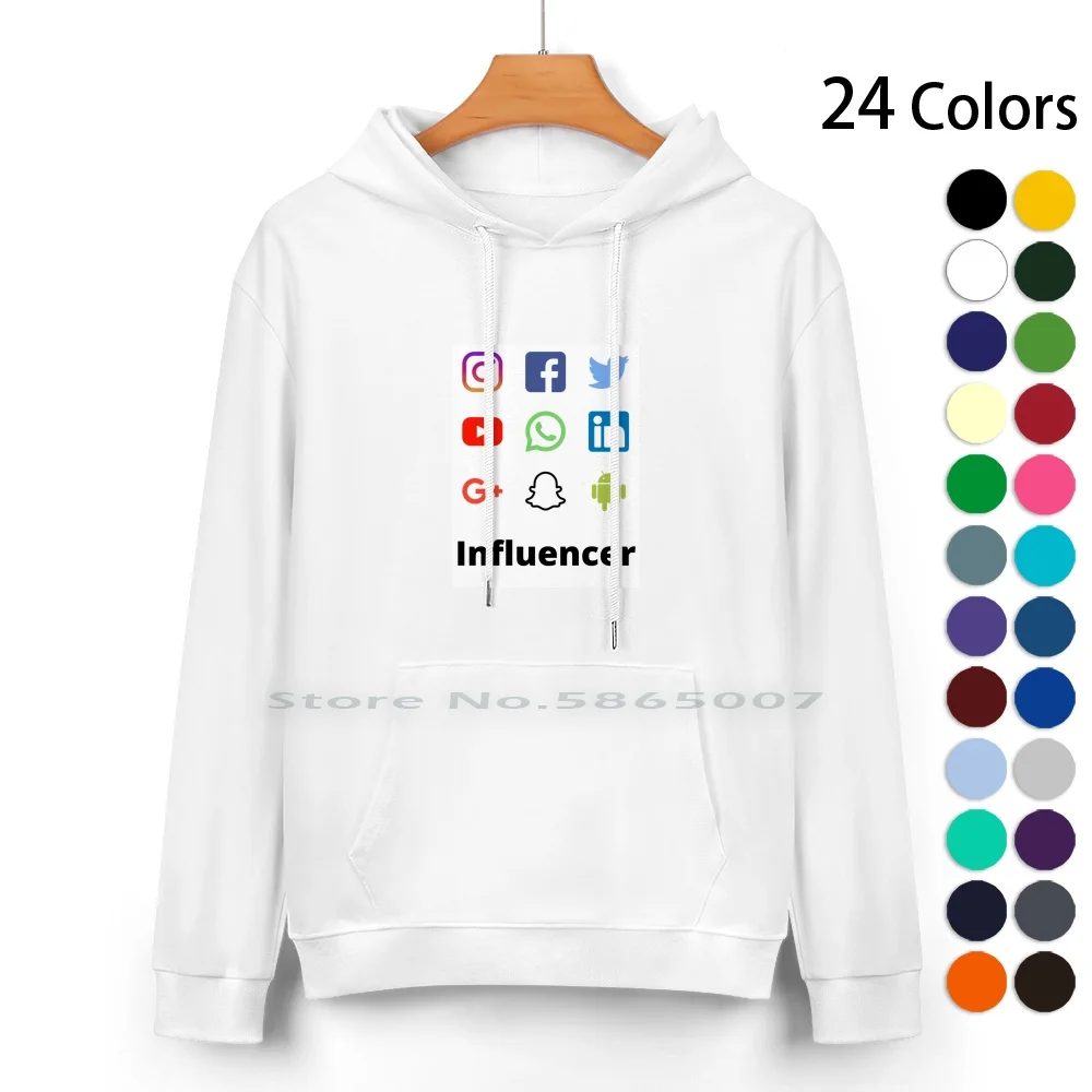 Social Media Influencer Pure Cotton Hoodie Sweater 24 Colors Social Media Influencer Instagram Facebook Youtube Whatsapp