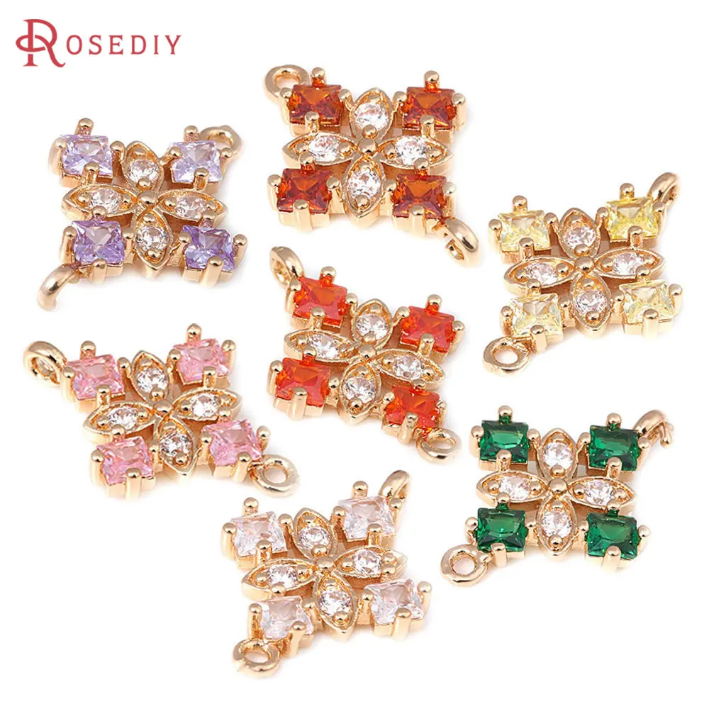 18Kゴールドカラー 2穴菱形コネクトチャームペンダント 高品質ネックレスイヤリングDIYアクセサリー Rosediy公式ストア 1