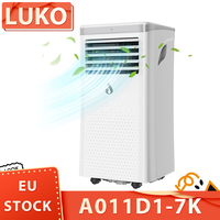 LUKO A011D1-7K 3 in 1 Portable Air Conditioner Dehumidifier 7000BTU Cooling Capacity 2 Wind Speeds 24-Hour Timer Remote Control