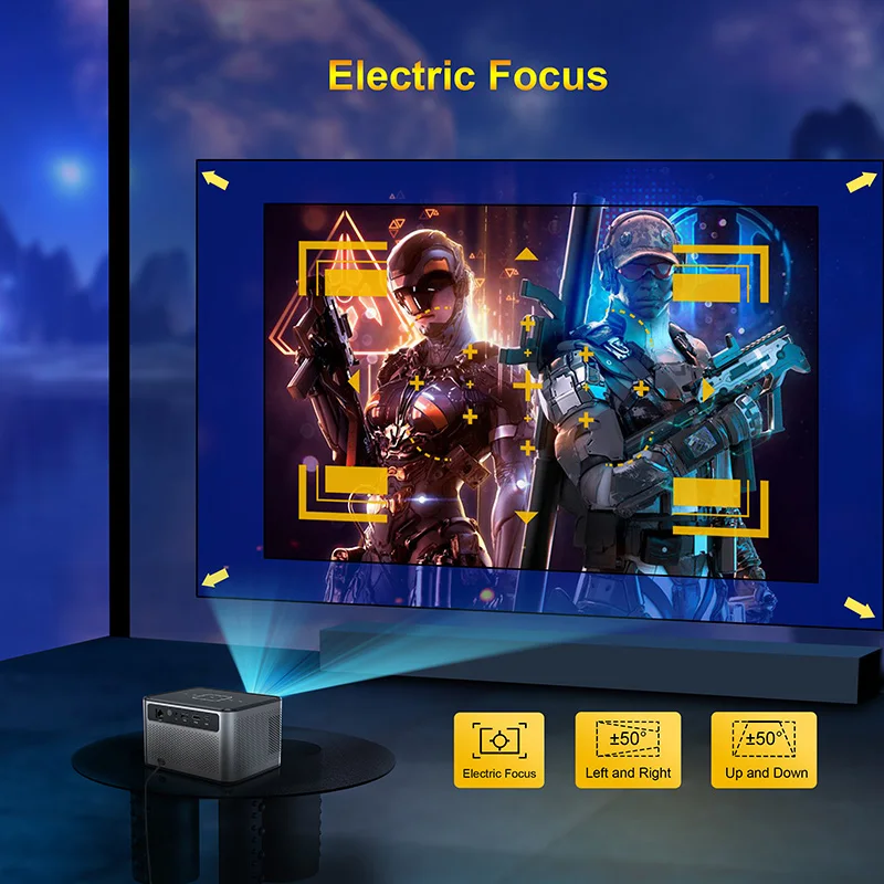 スマートポータブルプロジェクター 4Kビデオデコード対応 Android WiFi LED 1080Pムービー ホームシアター 720Pプロジェクター ミニポータブルプロジェクター