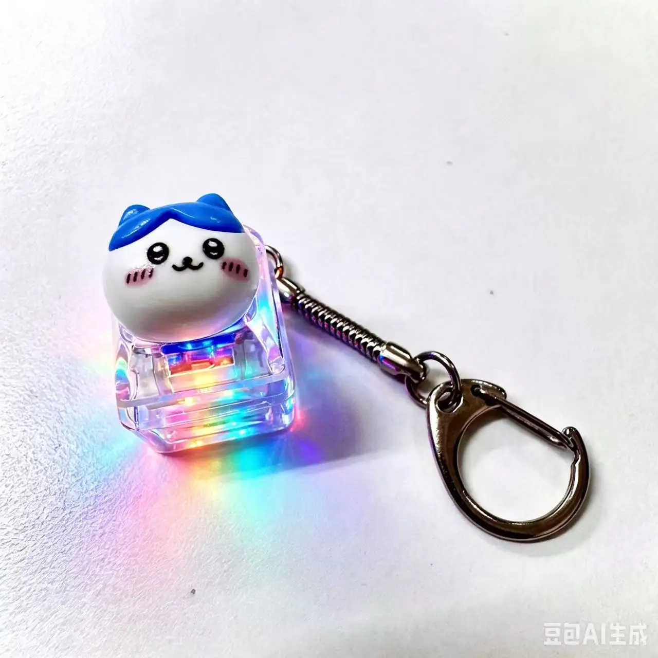 LED Cute Cat's Paw Keychain Fidget Toys Crystal Clicker Sensory Toy for Stress Relief Keyboard Accessory Office Decor Gift view 3