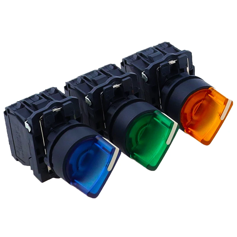 Waterproof Illuminated Selector Switch Rotary Switch Knob Switch Two or Three Position SB5 LA68S XB5 AK124B5 with Integral LED