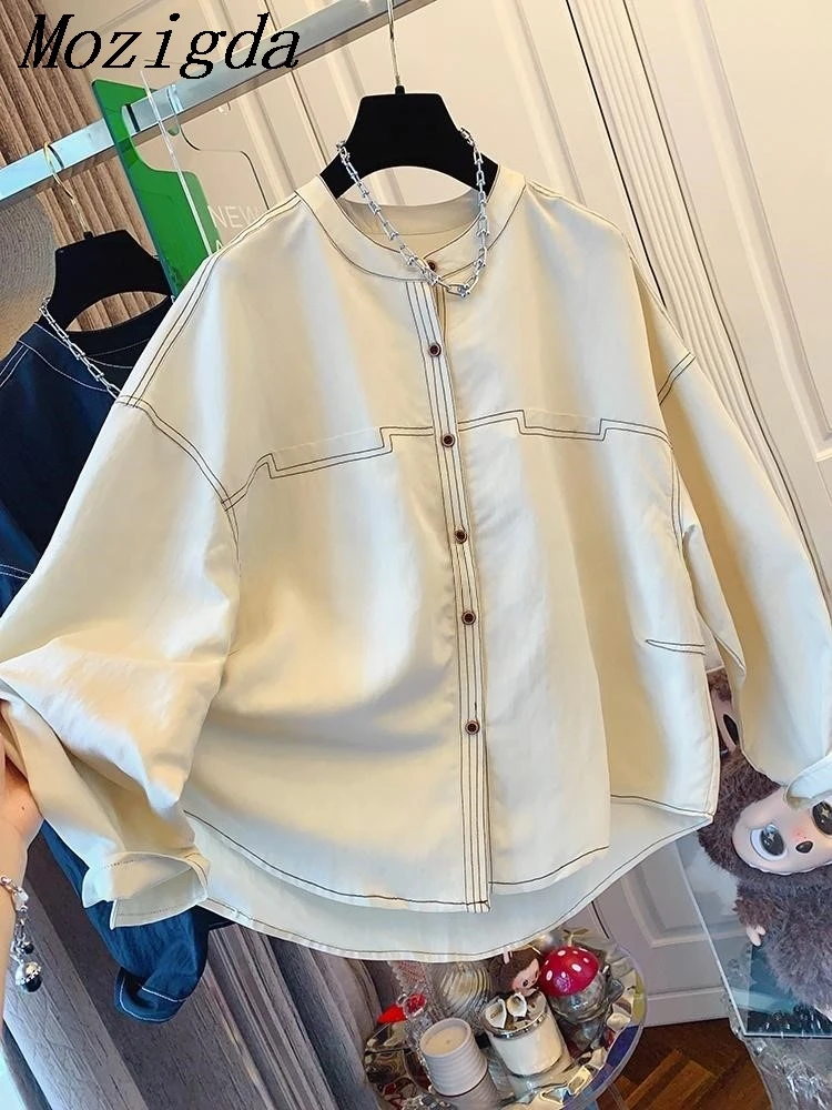

Осенние женские рубашки OverSize, свободная хлопковая блузка с длинными рукавами, свободная винтажная повседневная женская одежда на пуговицах