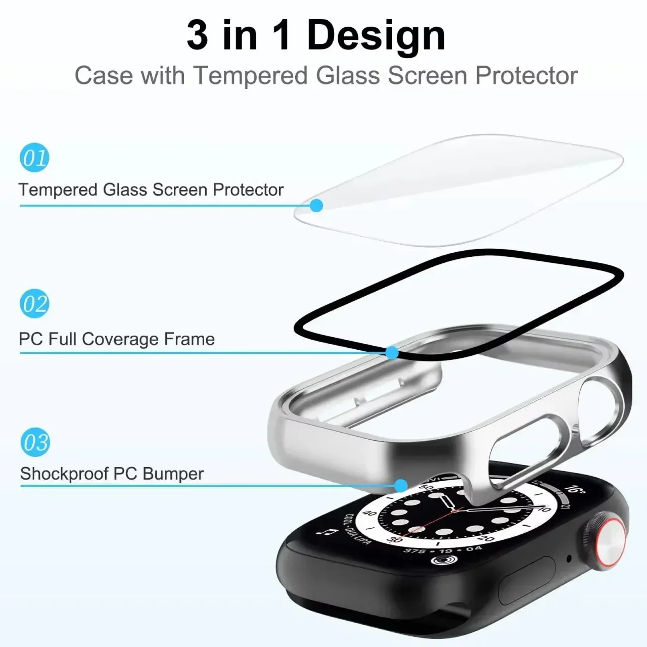 Glass+PC Case For Apple Watch 10 46MM 42MM Accessories HD Tempered Screen Protector Hard Bumper iWatch Series 10 Cover 42 46 mm image 3
