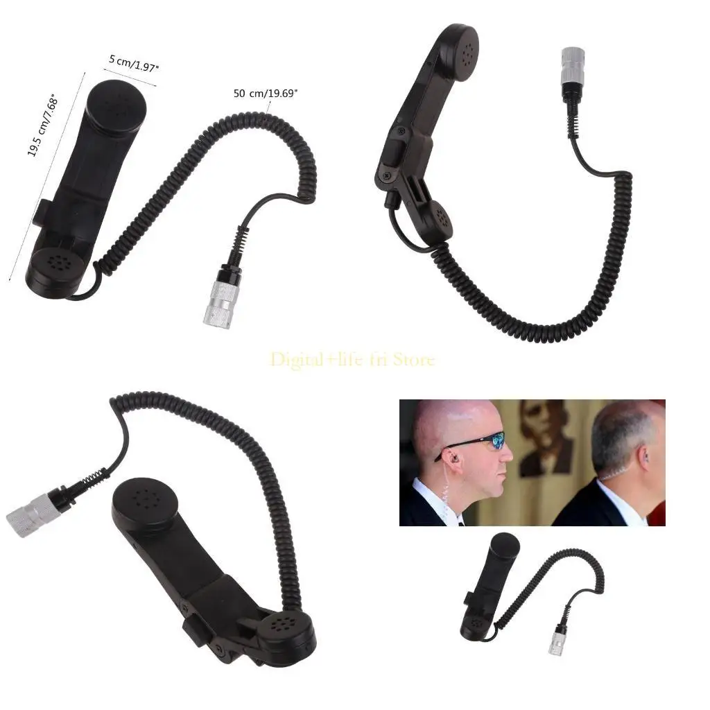 

E06D 6 Pin Microphone H250 Intercom Handset Fit for AN/PRC152 AN/PRC148 Two Way Radio