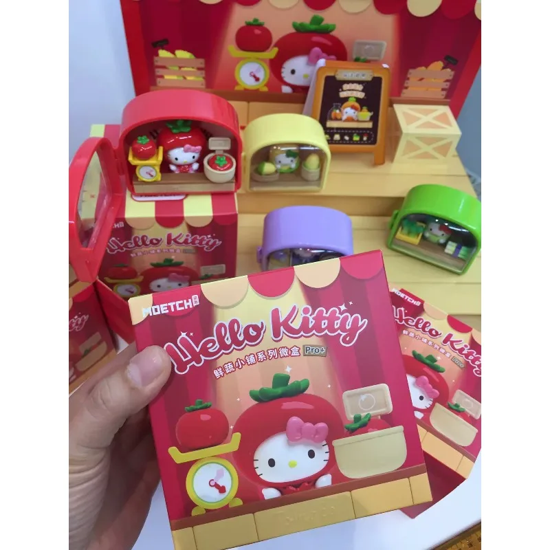 MOETCH Hello Kitty Vegetable Theme Mini Store Set with Accessories Adorable Tomato Corn Design Blind Box Toy view 3
