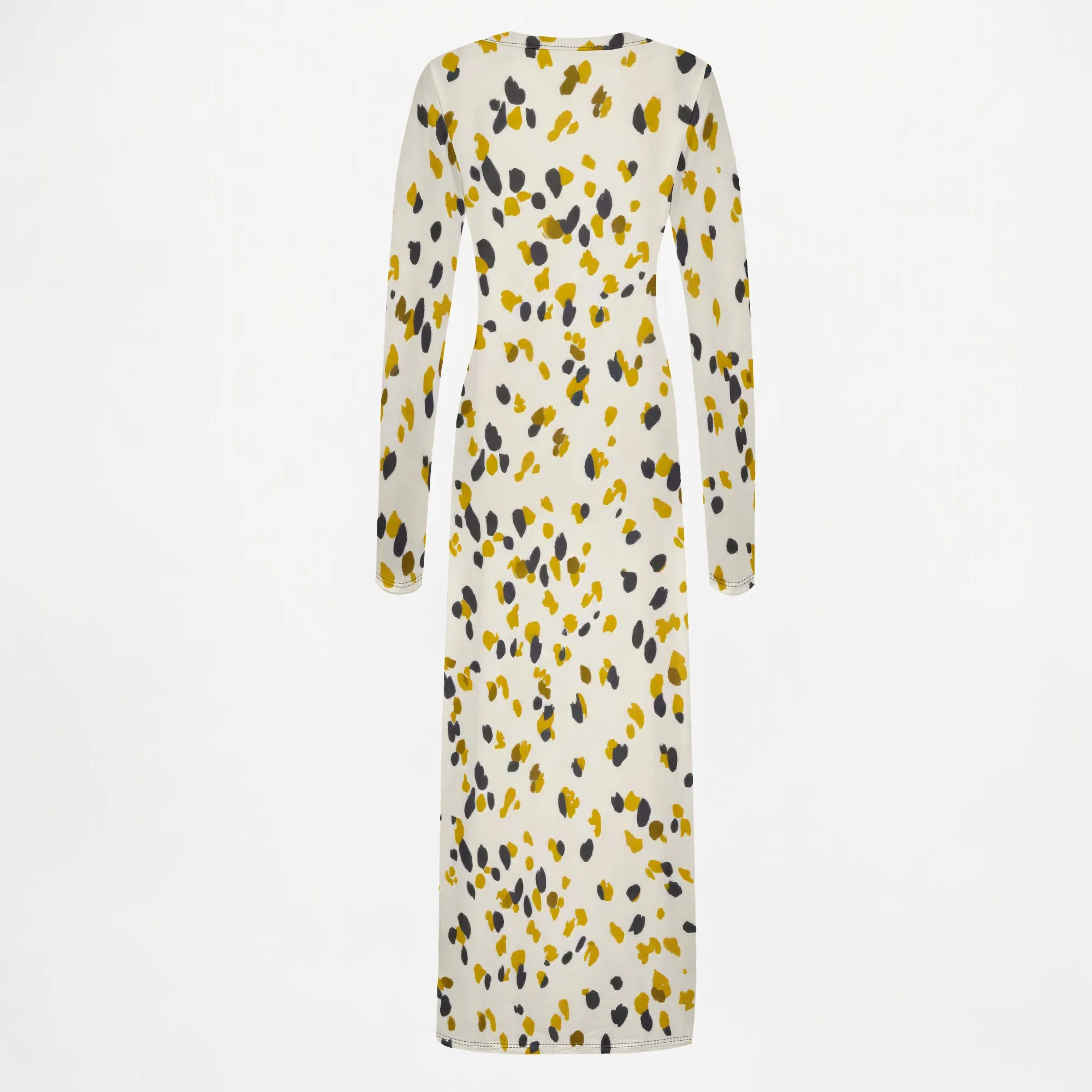 ผู้หญิงBodycon Maxiชุดฤดูใบไม้ร่วงฤดูใบไม้ผลิแฟชั่นแขนยาวพิมพ์ลายดอกไม้กระชับParty Club Ruched Dresses