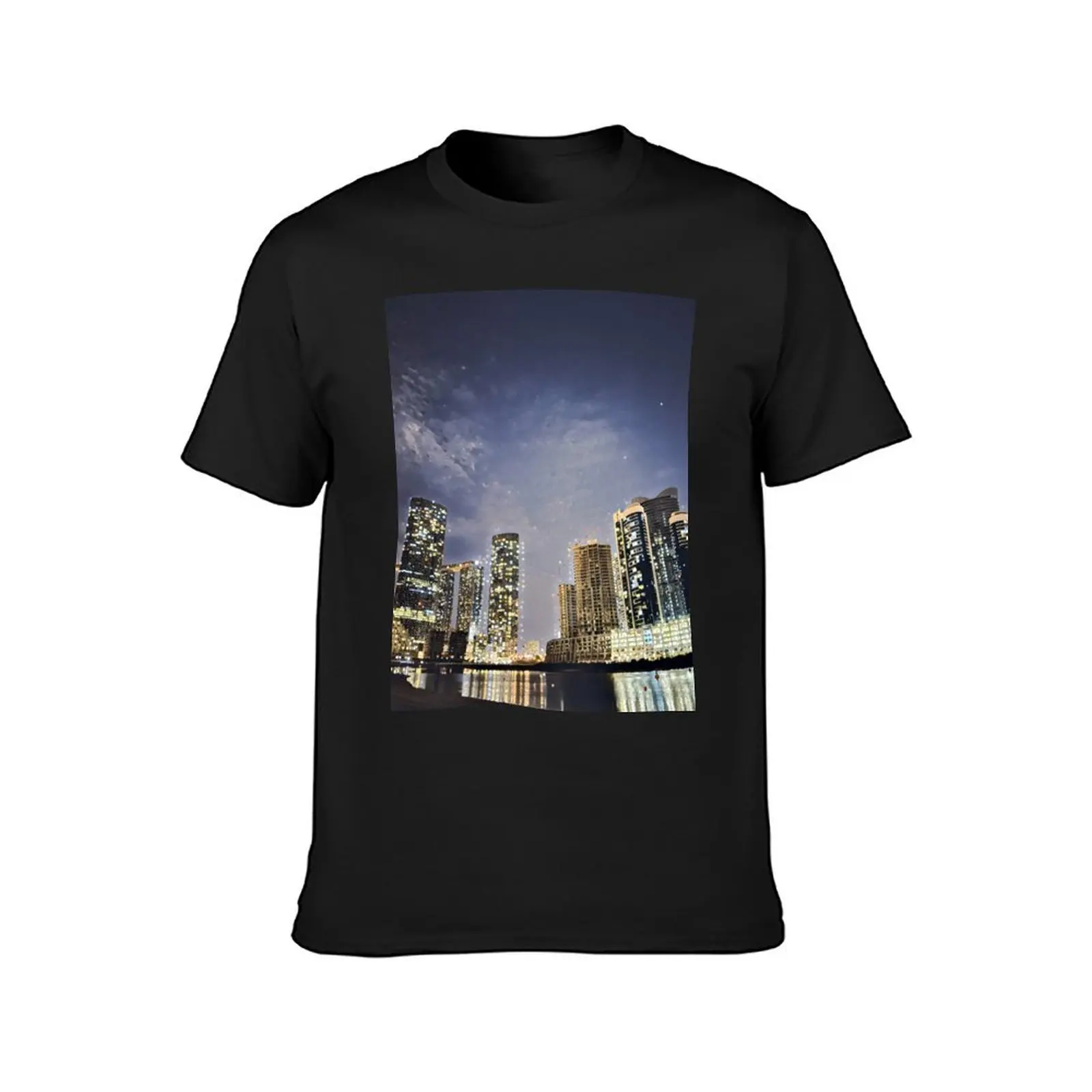 AbuDhabi Night Beach Skyline Skyscrapers T-Shirt Blouse new edition mens t shirts pack