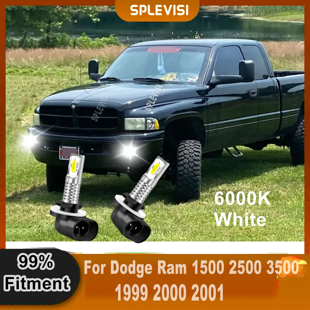 

70W/Pair LED Foglight Bulb 6000K White - Durable Construction, and Easy Installation For Dodge Ram 1500 2500 3500 1999 2000 2001
