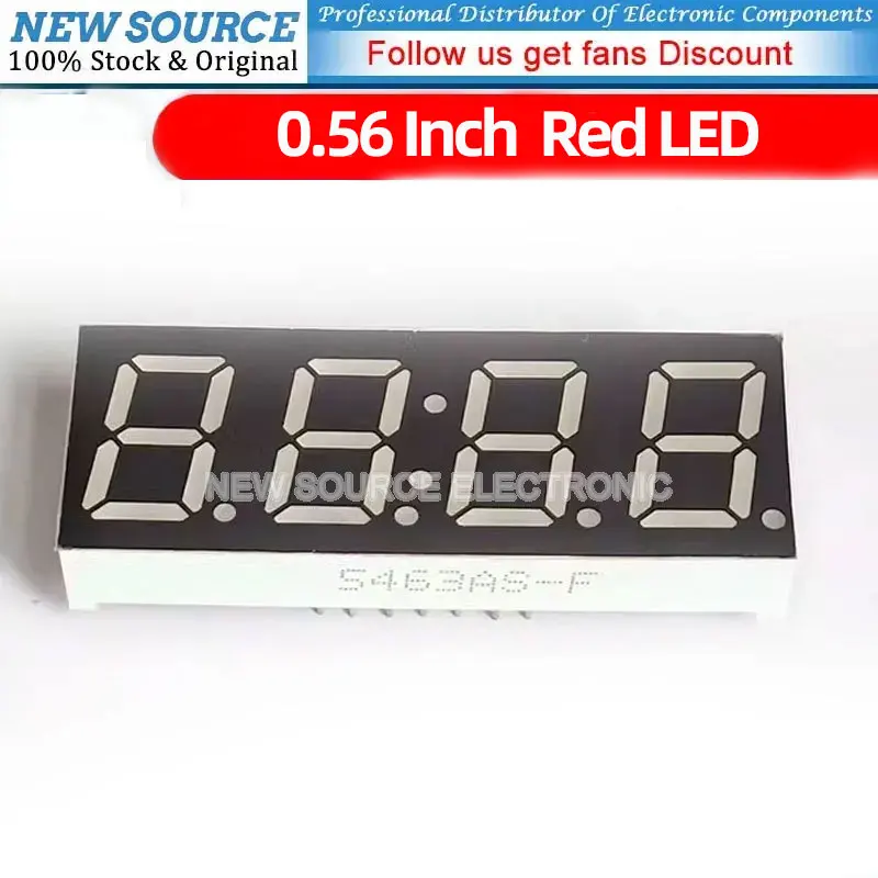 

5pcs 0.56 Inch Red 7-Segment Display LED 1bit 2bit 3bit 4bit Cathode / Anode Red LED Light Figure Display Light Tube Clock