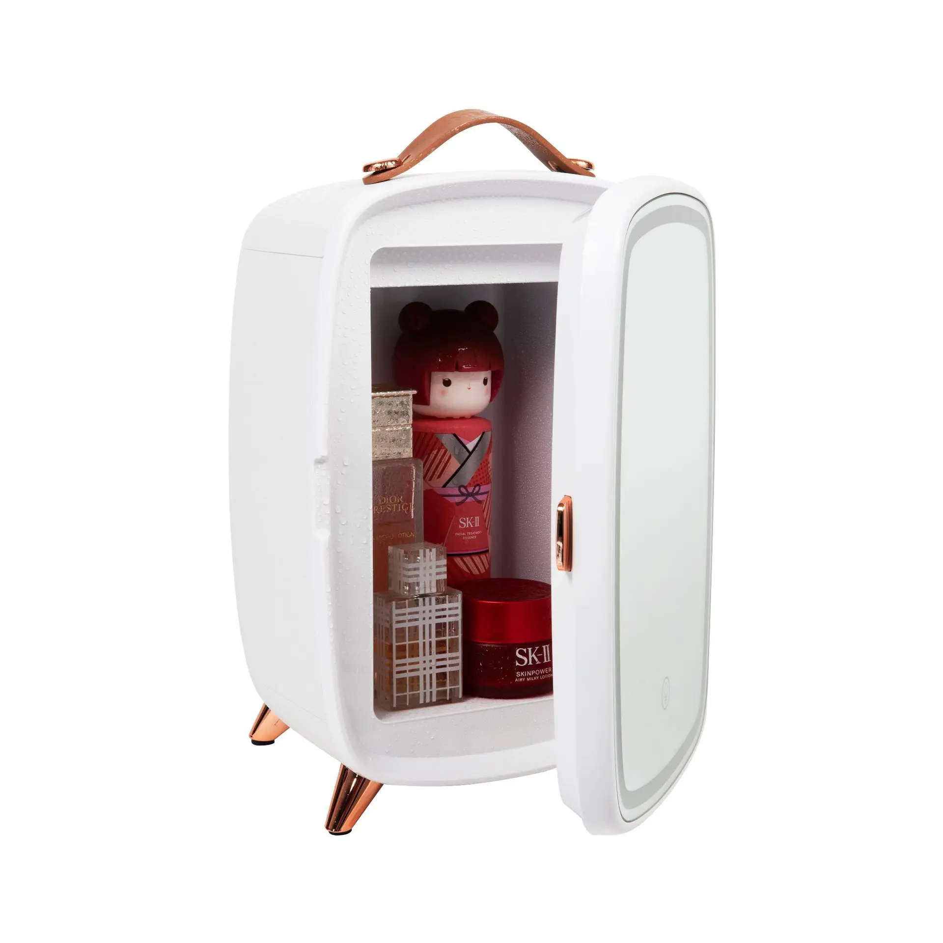 New 6L Mirror LED Small Cosmetic Refrigerator Home Dormitory Mini Xiaoice Box