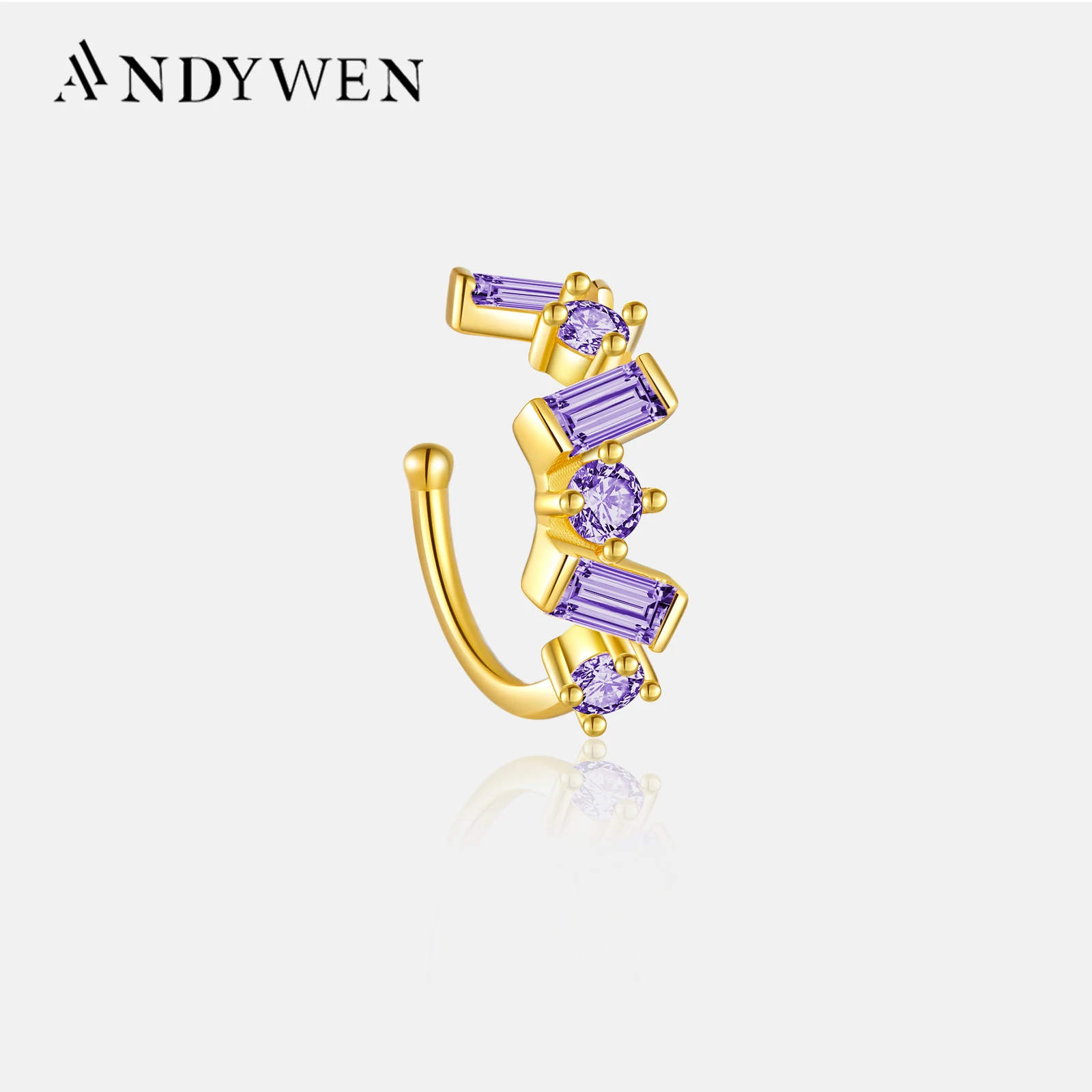 

VEWANT Women 925 Sterling Silver Zircon Earcuff Cuff Earring No Piercing Clips 2024 Fashion Fine Crystal Jewelry