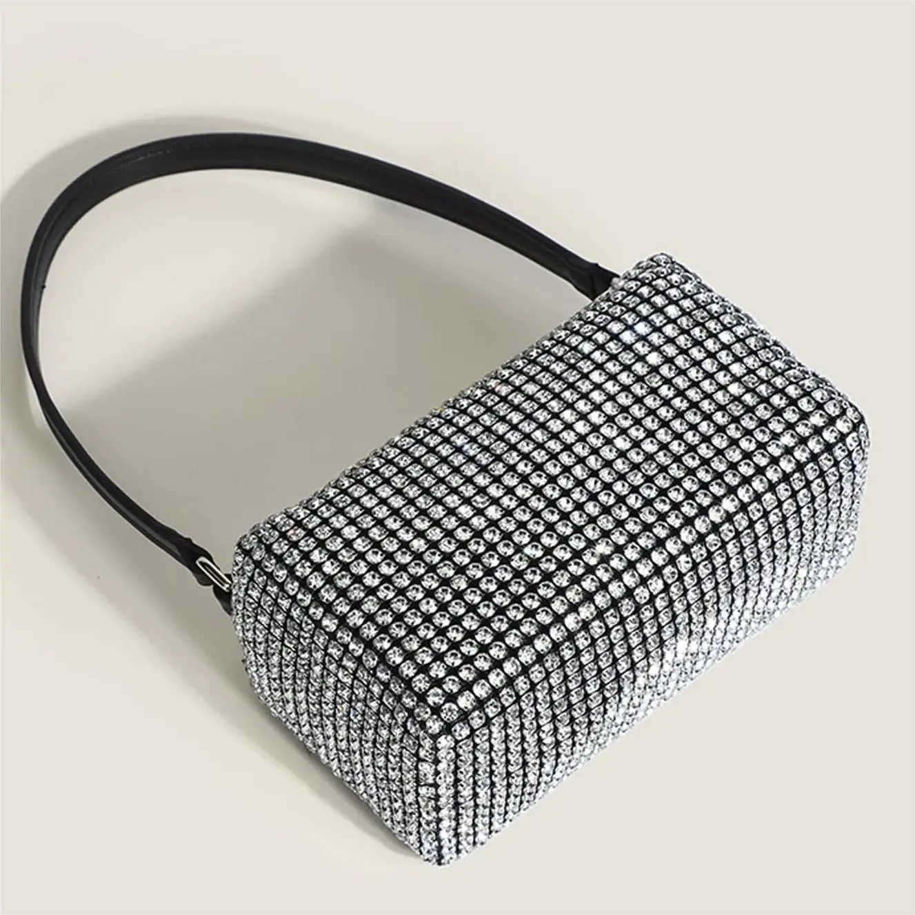 Bolso de mano de cena para mujer, bandolera brillante, bolso de fiesta de bola de boda