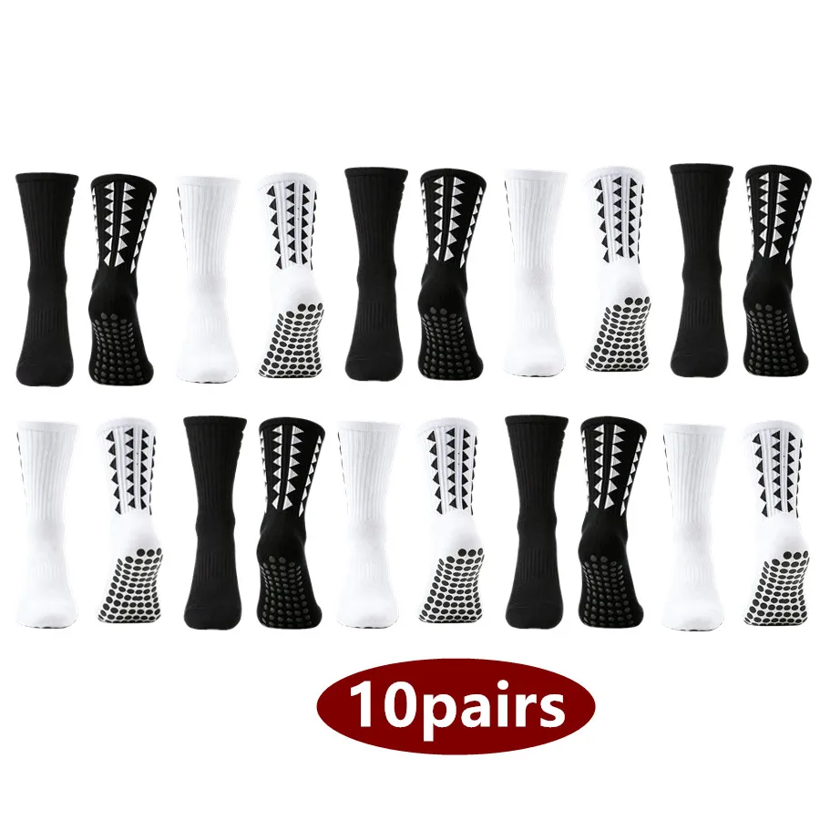 

10pairs Men Women Professional Athletic Socks Non Slip Grip Towel Bottom Breathable Shockproof Tennis Skateboard Socks