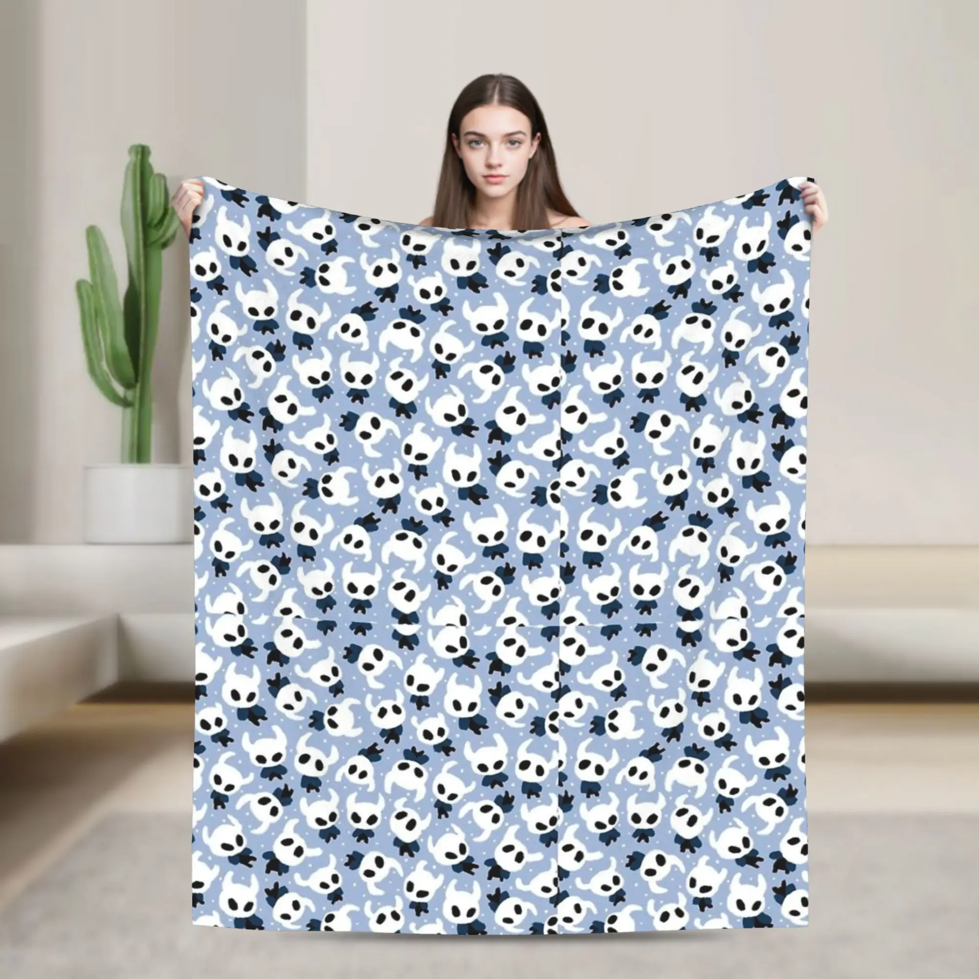 Hollow Knight Pattern Blanket Quality Warm Soft  Bedding Throws Winter Kids Outdoor Fluffy Bedspread