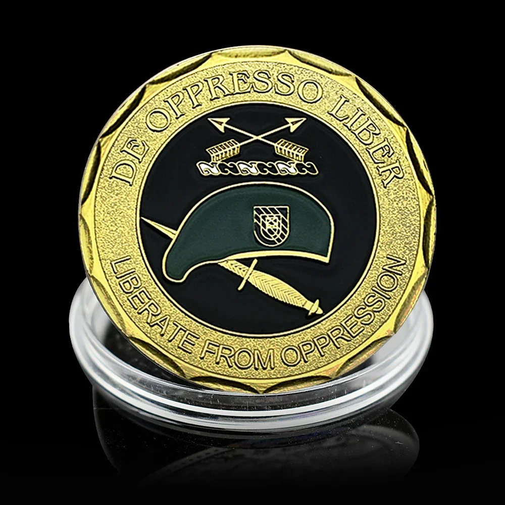 Gold Plated US Special Forces Commemorative Coin Green Berets Collectibles Souvenir Liberate From Oppression Military