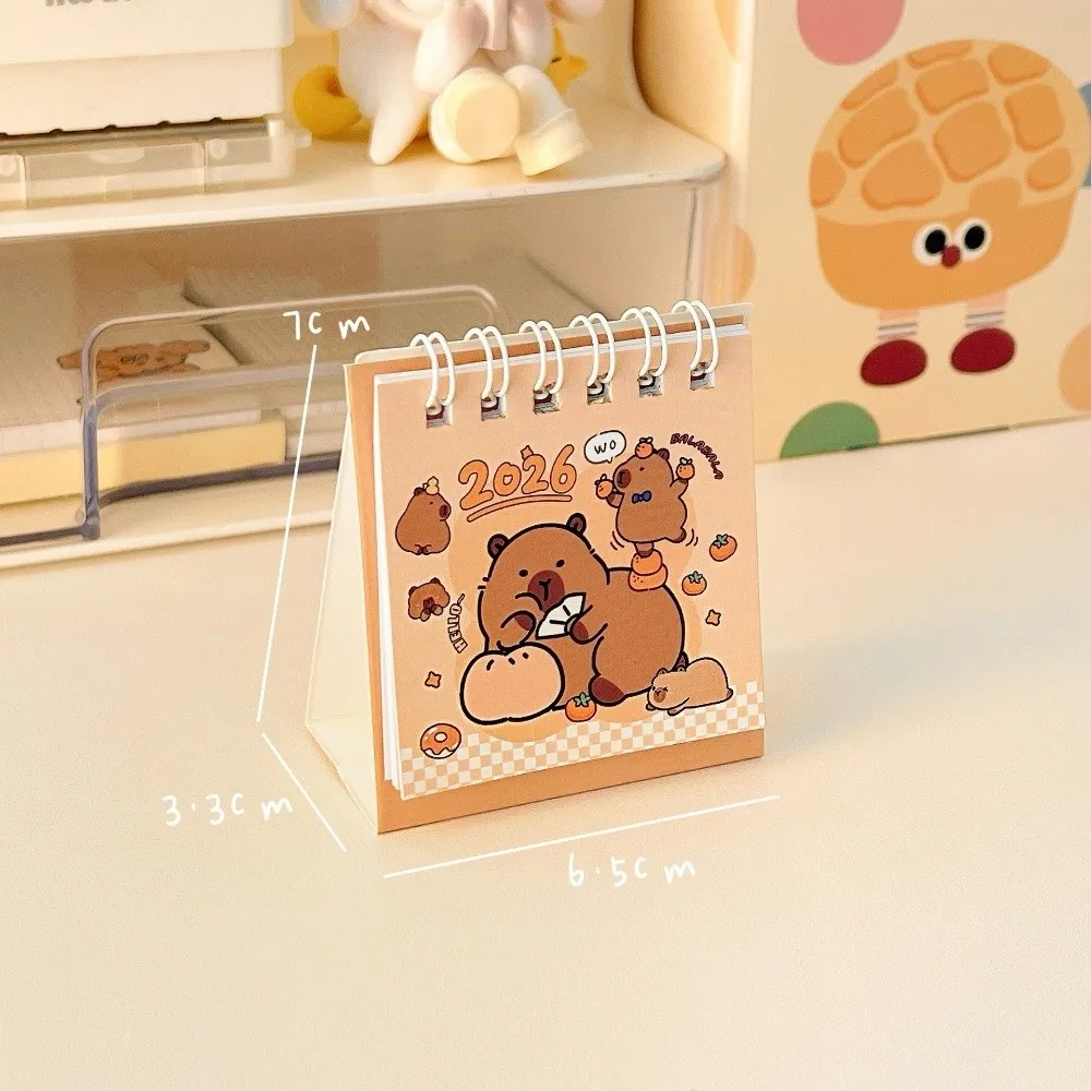 

New Mini Desk Calendar Cartoon Capibara Planner Format Desktop Calendar Daily Planner Desktop Decoration