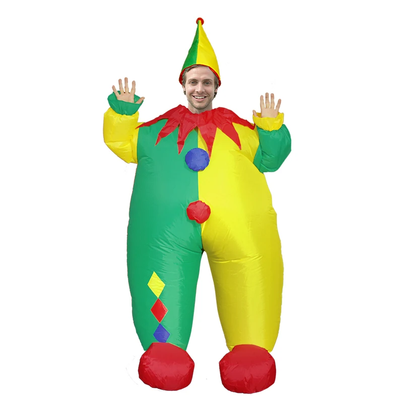 

Adult Yellow Green Inflatable Costume Funny Clown Inflatable Suit For Carnival Purim Fancy Dress Cosplay Party Clothing