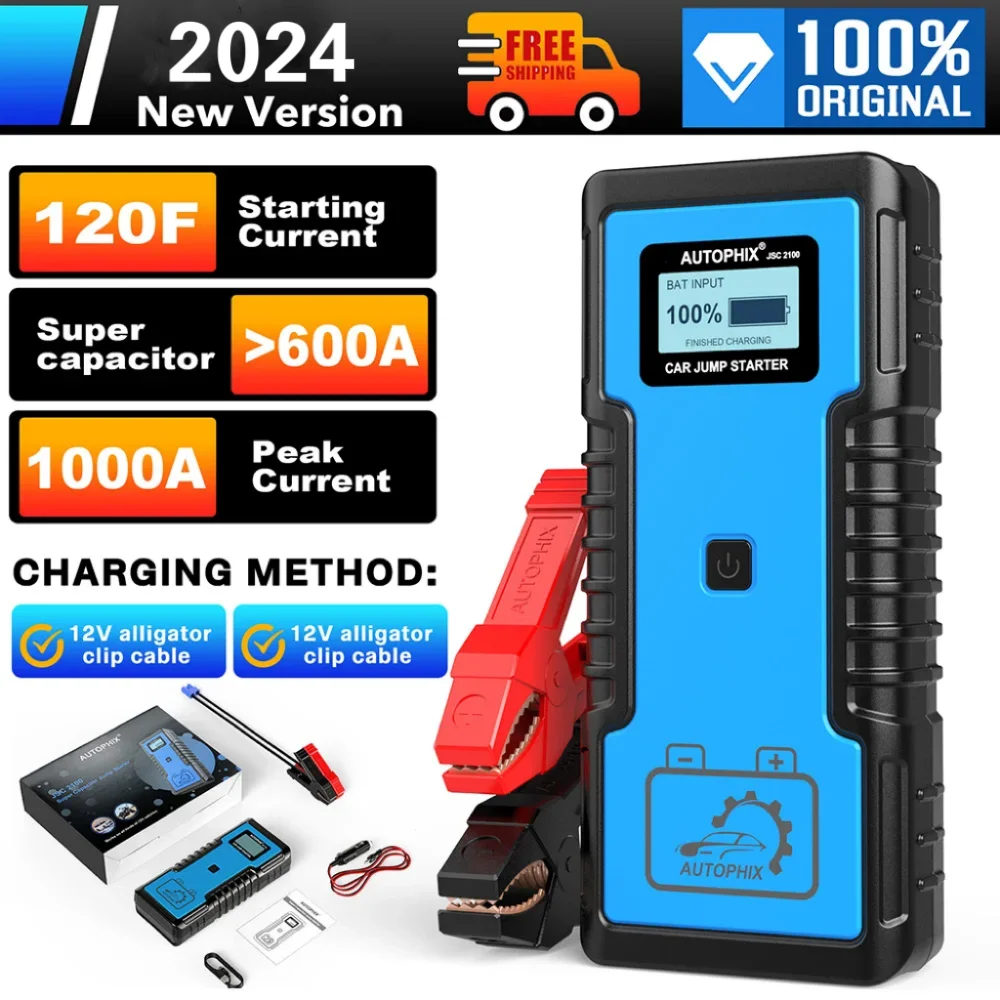 

AUTOPHIX JSC 2100 12V Car Jump Starter Power Bank Portable Car Battery Booster Charger for motorcycles Battery Starting Device