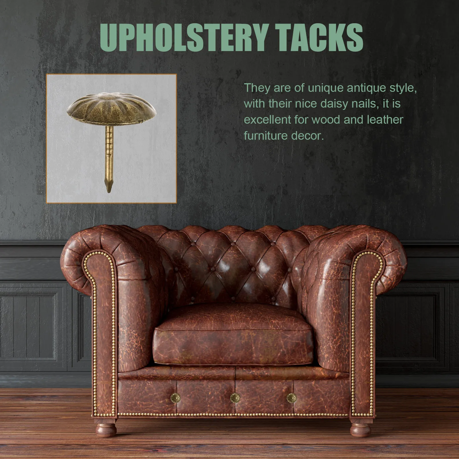 

100 шт. ретро-гвоздиков-декоративных кнопок для мебели, прочные железные гвоздики без заусенцев для декора и рукоделия