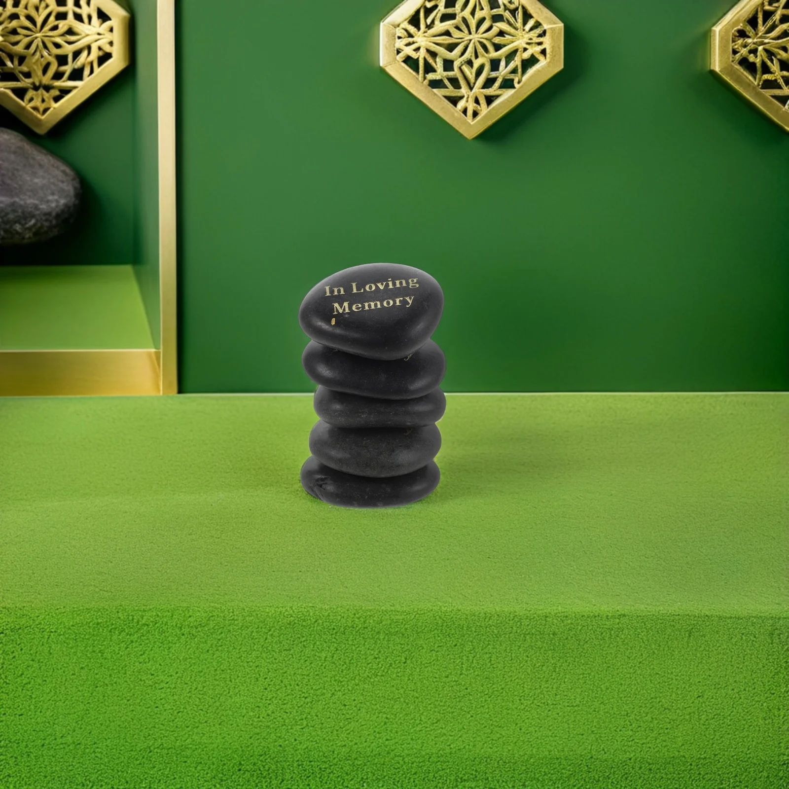 

5Pcs Memorial Stones Natural Engraved Decorative River Rocks for Grave Site Garden Memorial Ornament Remembrance Funeral