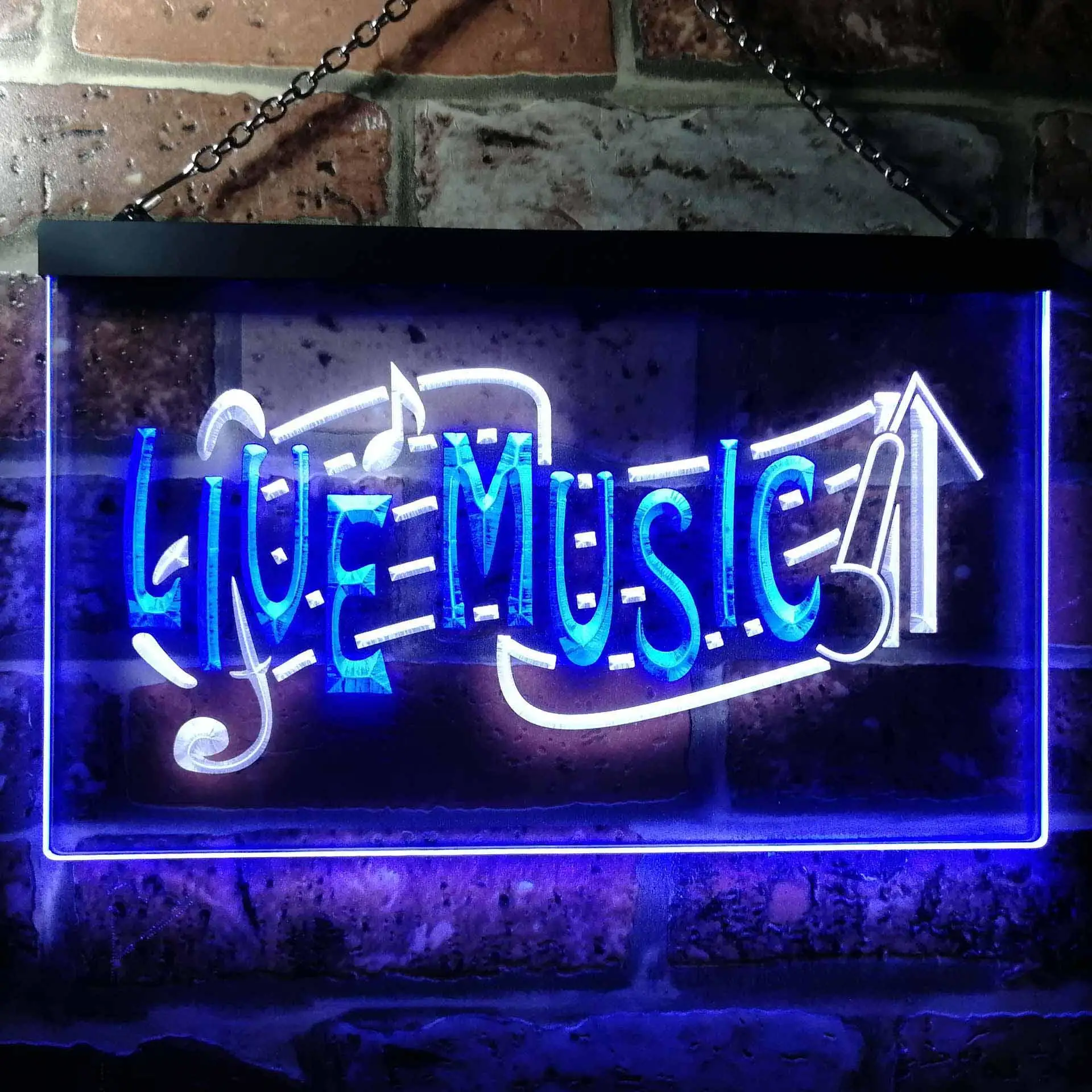 

Live Music Bar Pub Club Dual Color Led Neon Sign st6-i0546