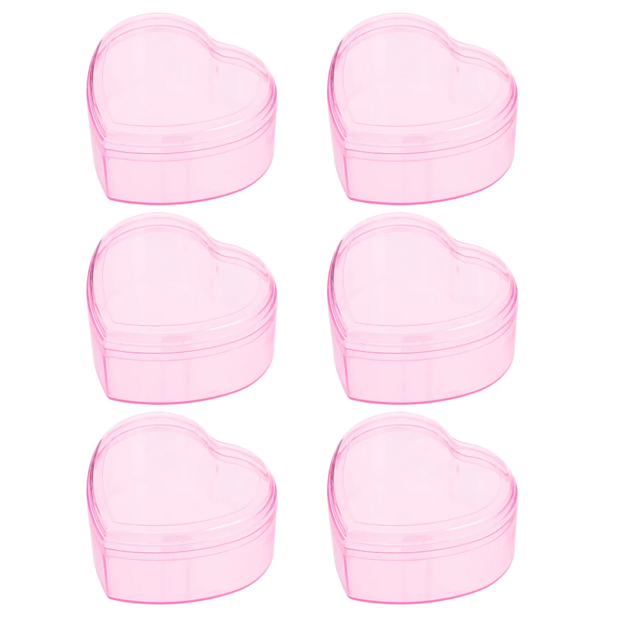 

6Pcs Heart Shape Transparent Candy Boxes Acrylic Storage Case for Wedding Birthday Party Favor Packaging Candy Box