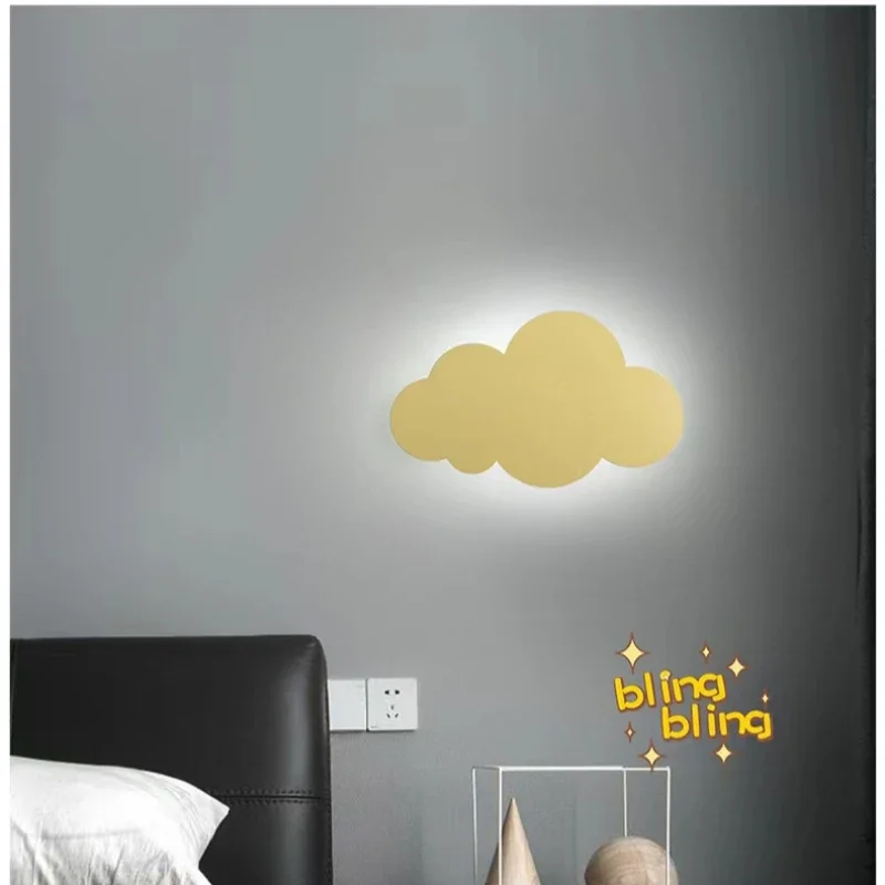 Imagem -06 - Lâmpada de Parede Nórdica Kinderamer Nuvem Criativa dos Desenhos Animados Decoração do Quarto das Crianças Luzes Led Menino Menina Cabeceira Bonito Luz Decorativa