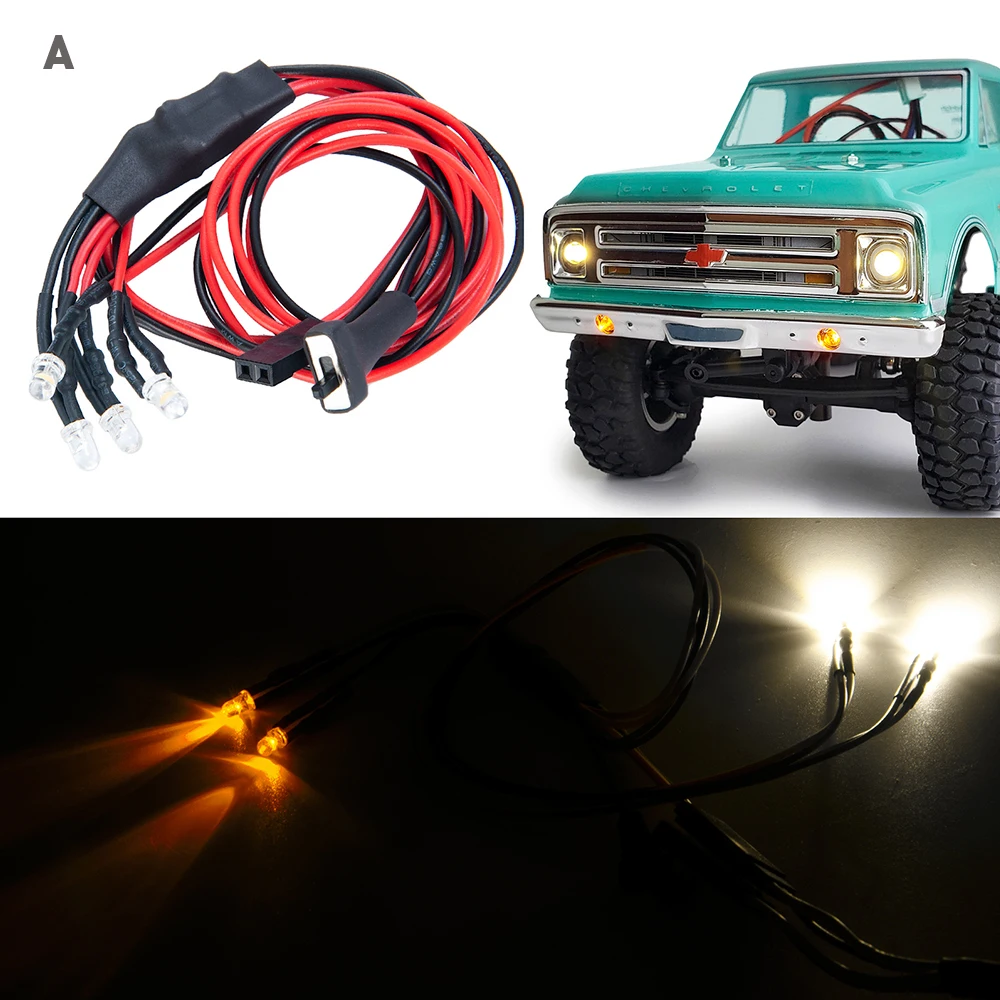 YEAHRUN Simulation Front LED Light Lamp Headlight for Axial SCX24 1/24 RC Crawler Car Upgrade Parts Accessories