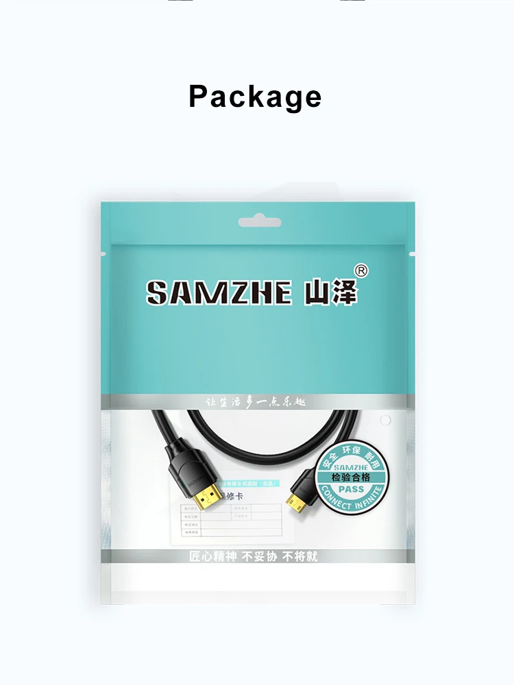 Samzhe mini zu hdmi kabel 4k/60hz hdmi 2,0 für himbeer pi null grafik videokarte kamera camcorder 4k mini hdmi kabel – Detail 12