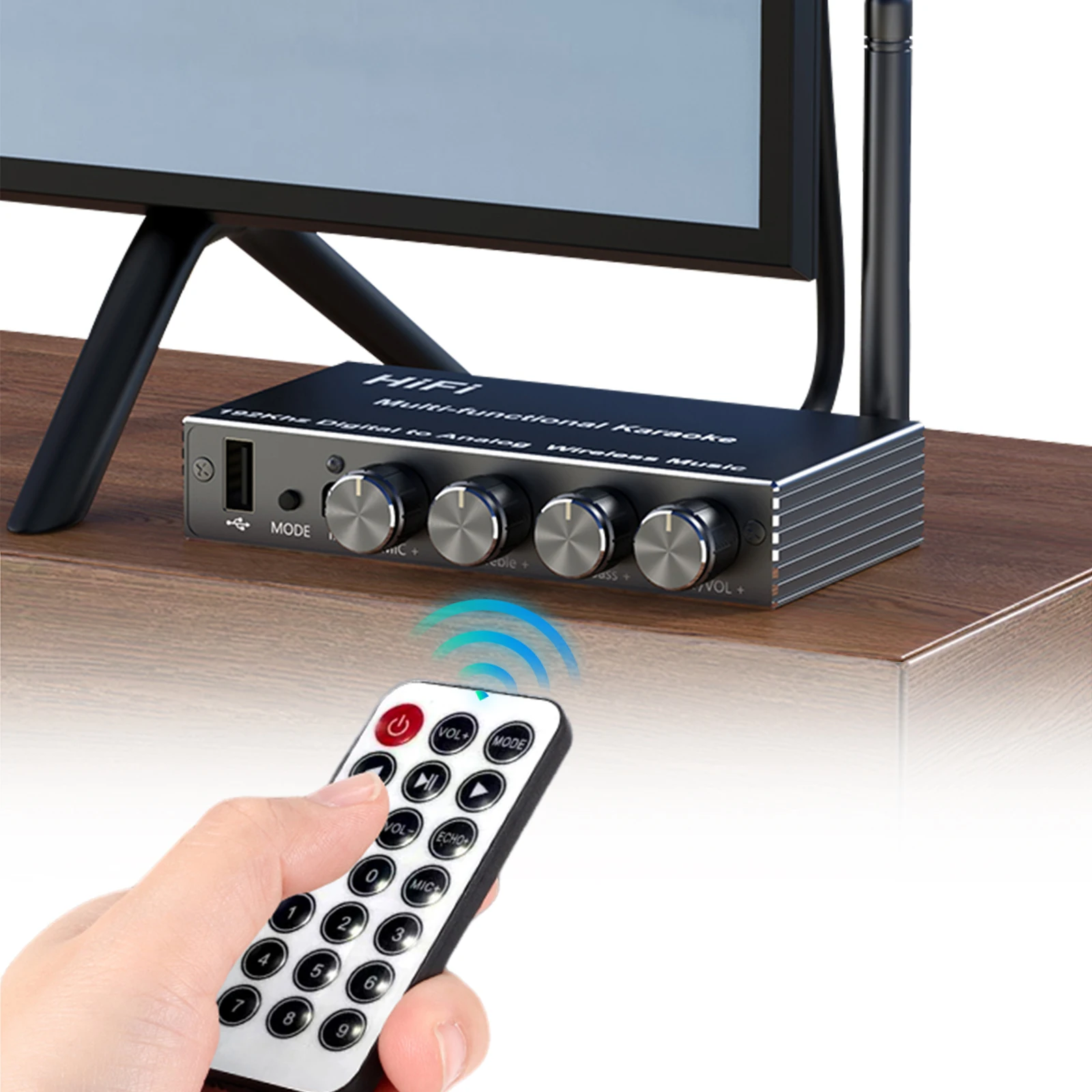 

Bluetooth-совместимый аудиоадаптер 5.4 с ИК-пультом дистанционного управления, беспроводной адаптер для воспроизведения с USB-накопителя, для DVD, телевизора, игровой консоли, саундбара