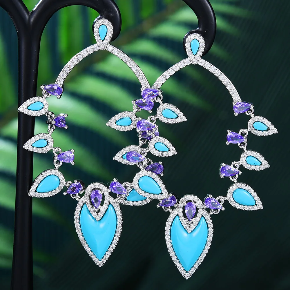 

Missvikki Big Fashion Oil Drop Earrings For Women Bridal Wedding Party Earrings Jewelry Luxury Geometric High Quality Nice Gift