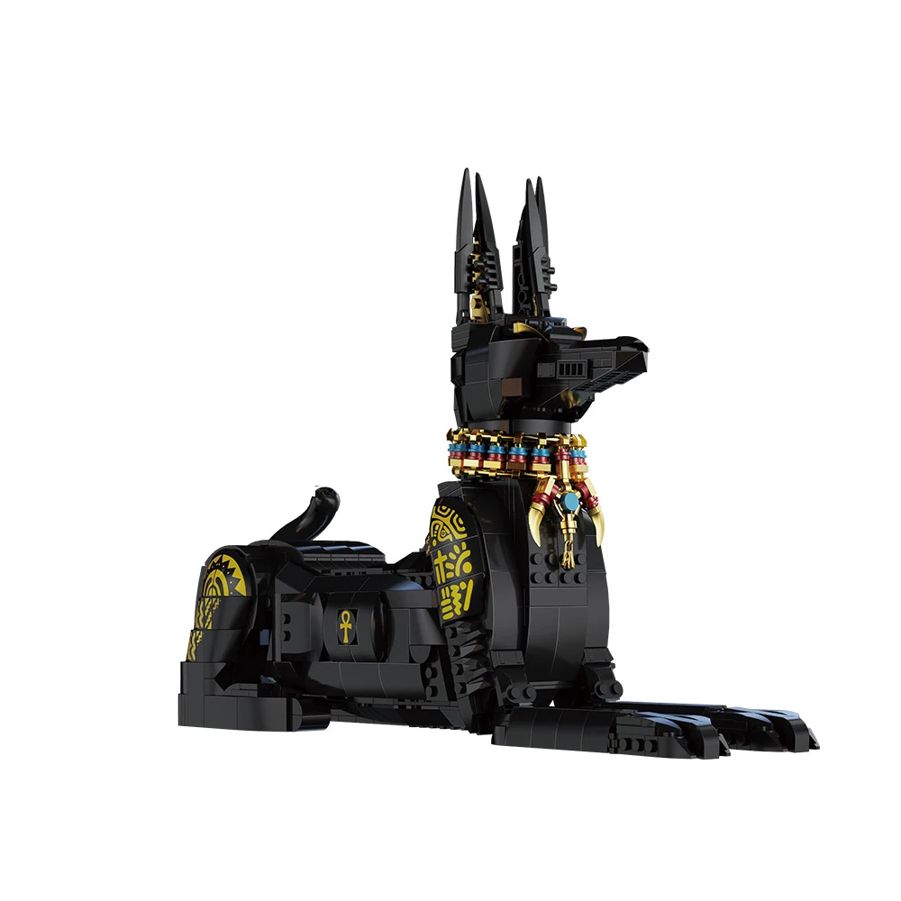 

Creative Ancient Egypt Historical Cultural Heritage Pharaoh Dog Statue Building Block Ibizan Hound Model Bricks Toys For Gifts