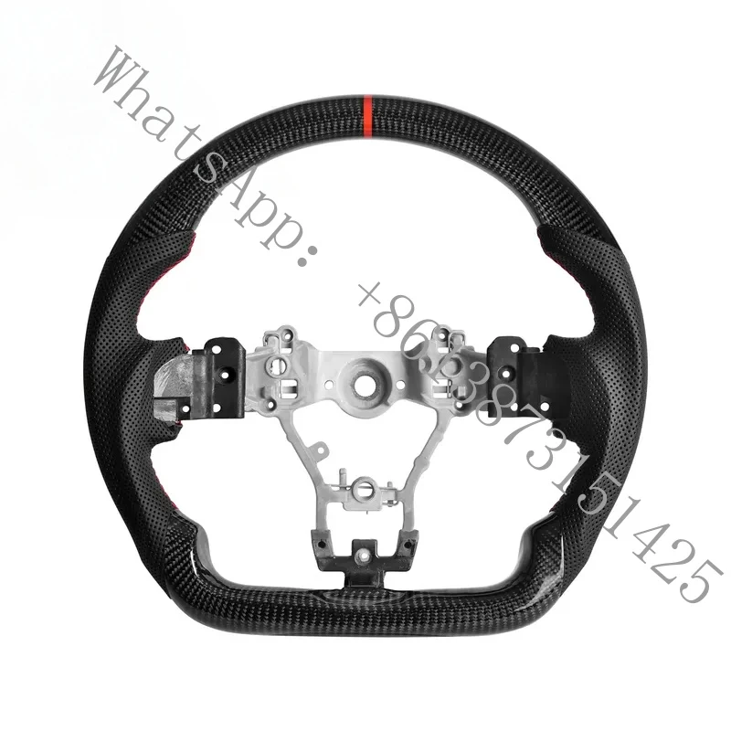 

Suitable Carbon Fiber Steering Wheel WRX & WRX STI 2015-2021, D-shaped Flat-bottom Perforated Leather