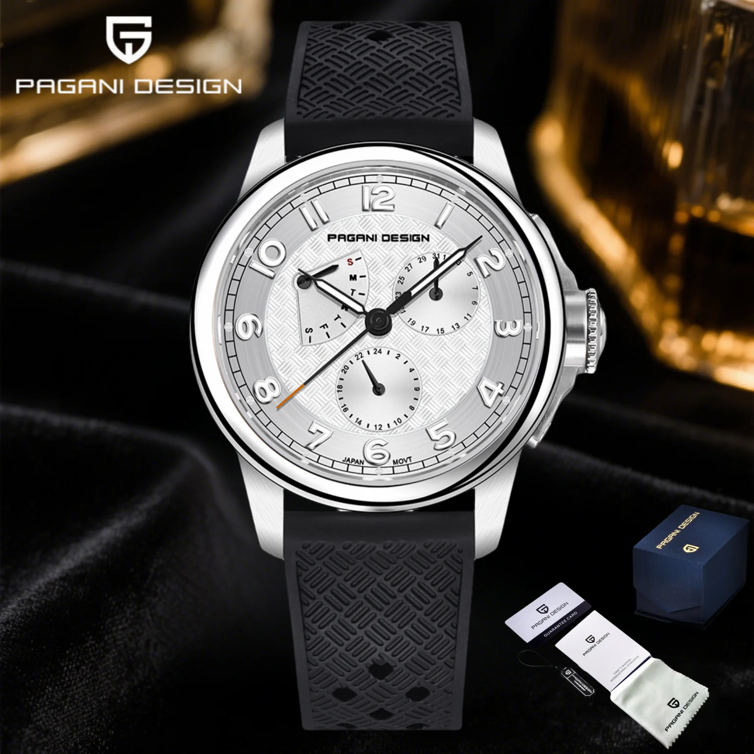 PAGANI DESIGN New Men's Automatic Quartz Watch VH88 Sapphire Glass Stainless Steel Dress Business Waterproof 10Bar Reloj Hombre