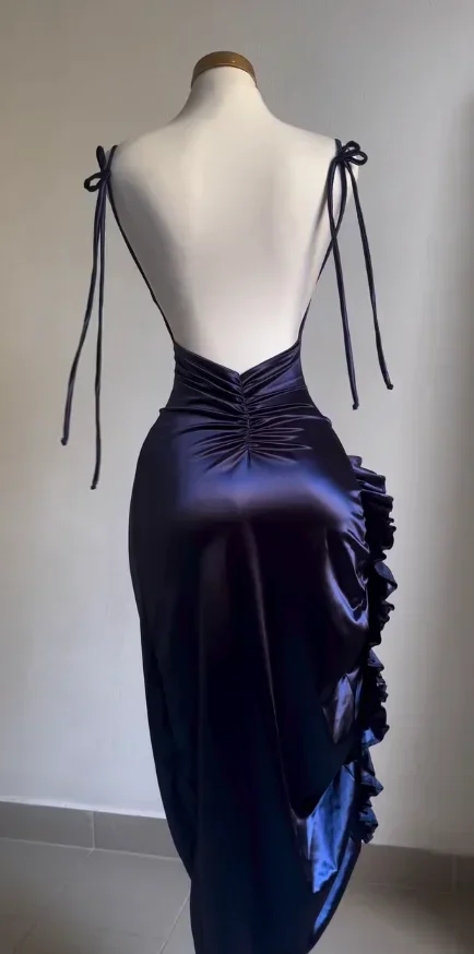 Sexy Damen-Trägerkleid Sommer High-End Rollenspiel Y2k Rückenfreies Verführerisches Unregelmäßiges Abendkleid 2025 – Detail 10