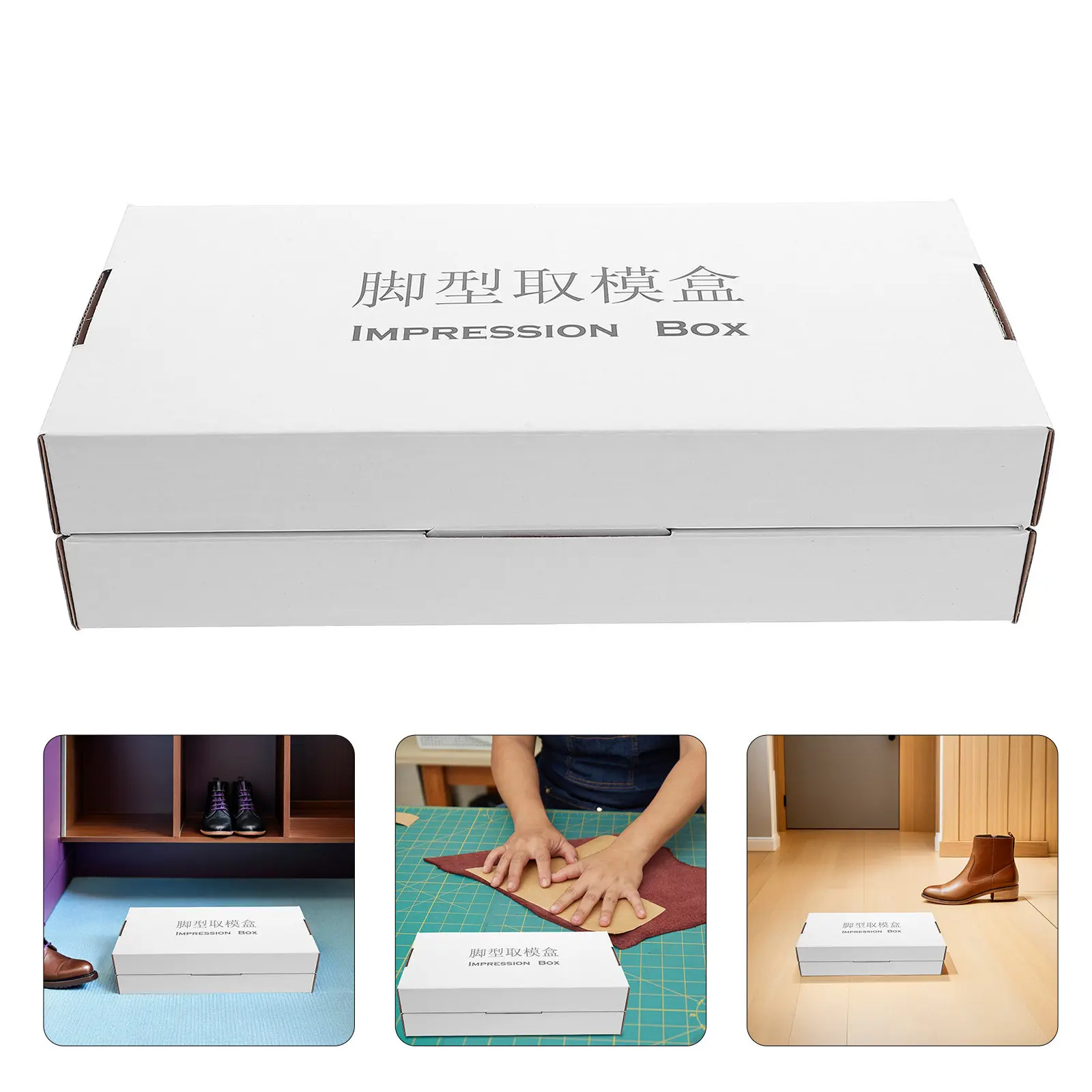 

2Pcs Footprint Shape Mold Box Reliable Sponge Foot Casting Kit for Insoles DIY Shoemaking Foot Measurement Accuracy