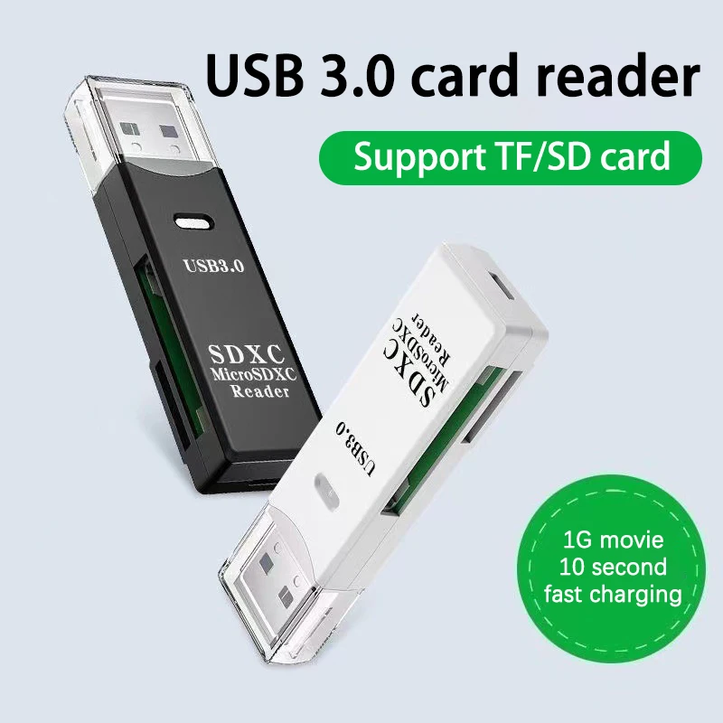 Czytnik kart UTHAI TF19 USB 3.0 do aparatów DSLR, kart pamięci SD i TF, odpowiedni do komputerów z systemem Android, telefonów komórkowych i samochodów, dwa w jednym.