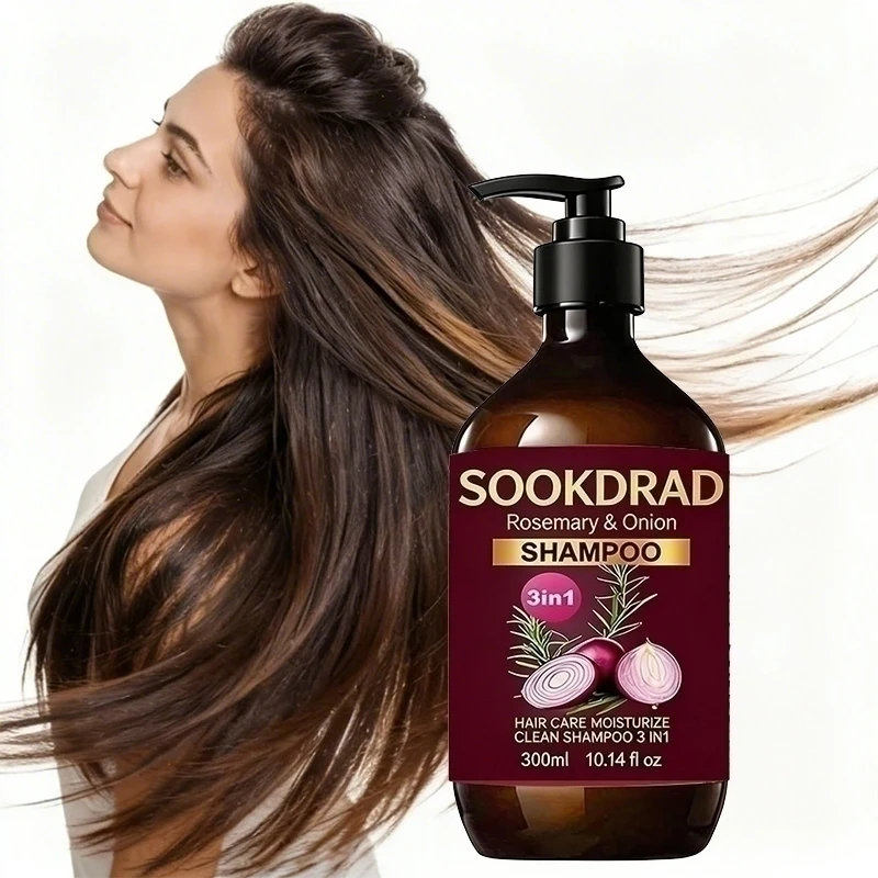 

Natural Rosemary Onion Shampoo, Nourish Scalp Strengthen Hair 3-in-1 Care 300ml
