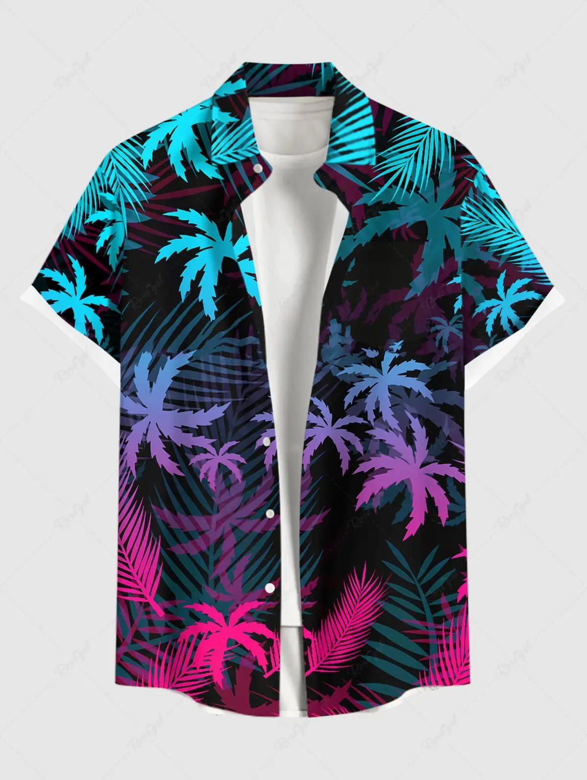 Summer Plus Size Men\'s Shirt 3D Print Hawaii Shirts Button Up Beach Vacation Shirts Short Sleeve Shirt Casual Shirt For Men